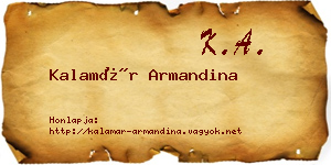 Kalamár Armandina névjegykártya